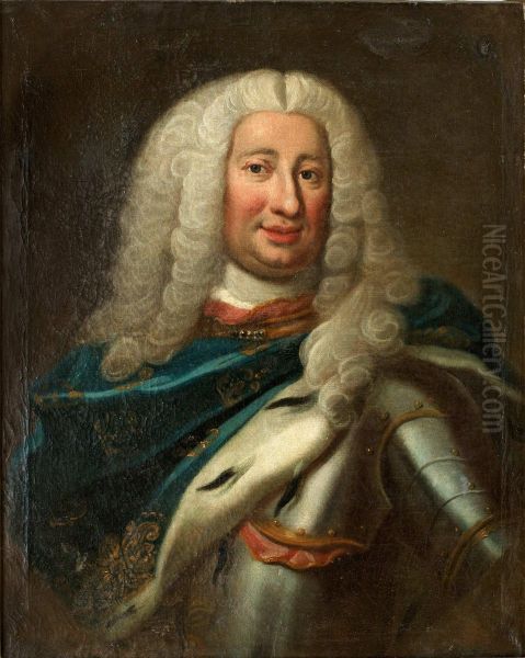 Konung Fredrik I Oil Painting by Georg Engelhard Schroder