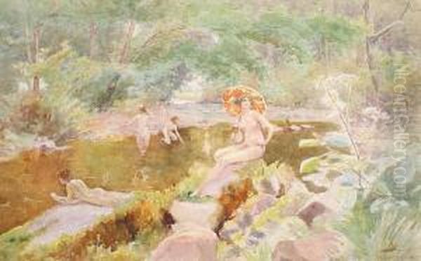 The Bathers Oil Painting by Walter Schroder