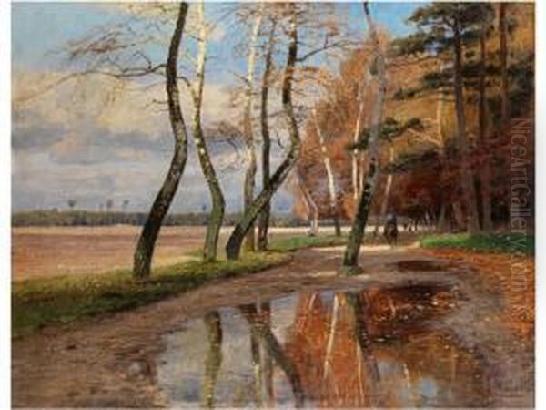 Reiter Unter Herbstlichen B Oil Painting by Wilhelm Schroeter