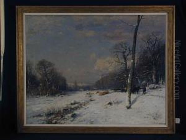 Winterlandschaft Mit Holzfuhre Oil Painting by Wilhelm Schroeter