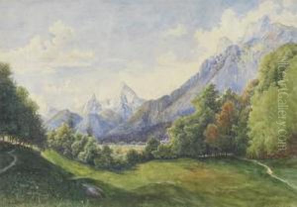 Motiv Von Aigen Bei Salzburg Oil Painting by Heinrich Carl Schubert