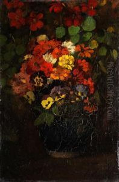 Blumenstilleben Oil Painting by Carl Schuch