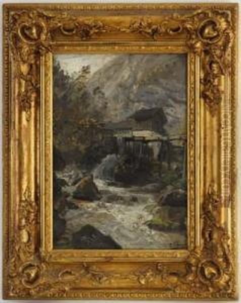 Paysage Des Alpes Oil Painting by Carl Schuch