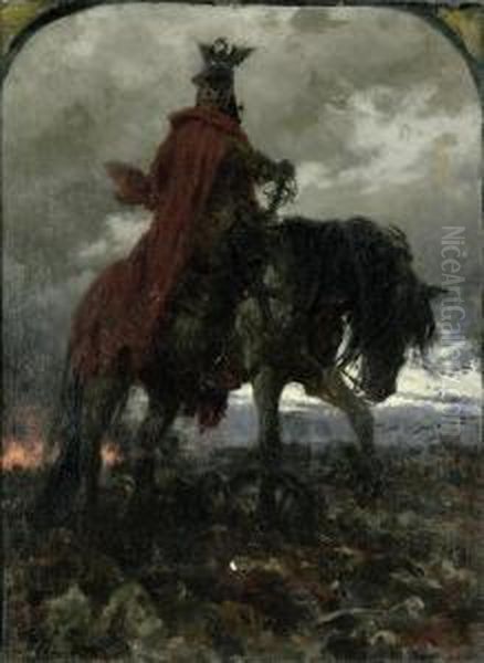 Der Reitende Tod Uber Dem Schlachtfeld Oil Painting by Werner Wilhelm Gustav Schuch