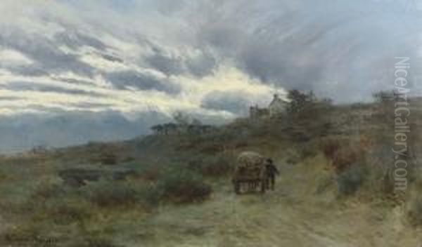 Landschaft Mit Stimmungsvoller Wolkenformation. Oil Painting by Werner Wilhelm Gustav Schuch