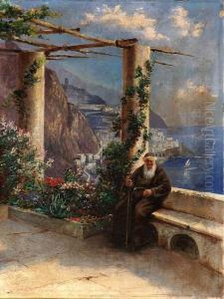 Taras Kapucynow W Amalfi Oil Painting by Albrecht Schultheiss