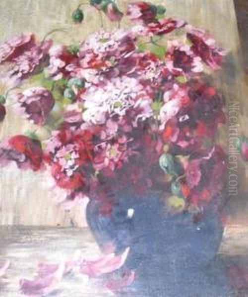 Still Life Of Flowers Oil Painting by Natali Schultheiss