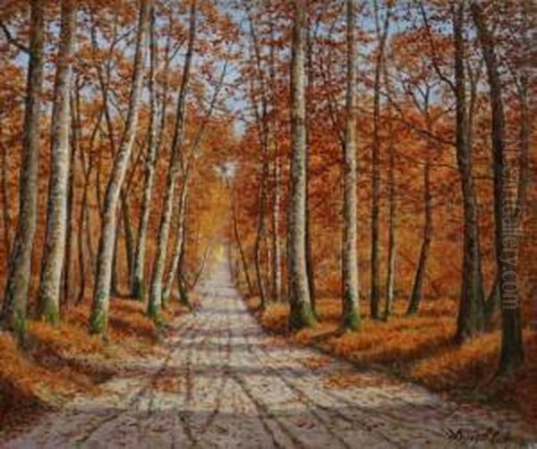 Paysaged'automne De Foret Oil Painting by Adrien Schulz