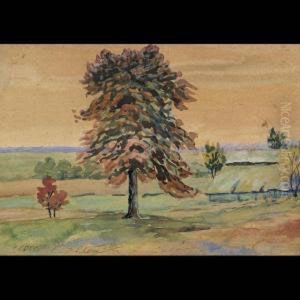 Landscape At Polesie Oil Painting by Bruno Schulz