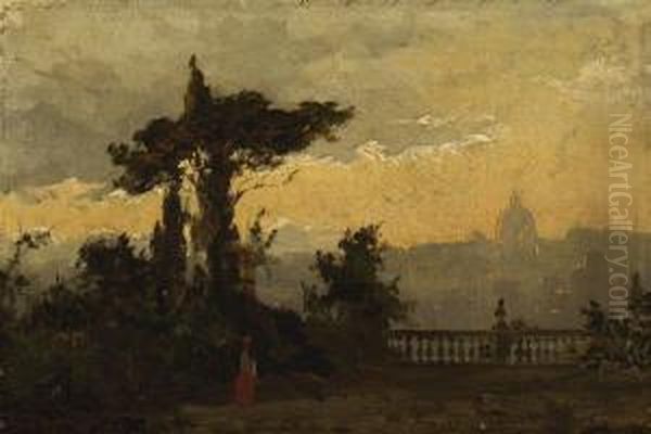 Rom - Blick Vom Pincio Auf St.
 Peter. Oil Painting by Toni, Antonie Schulz