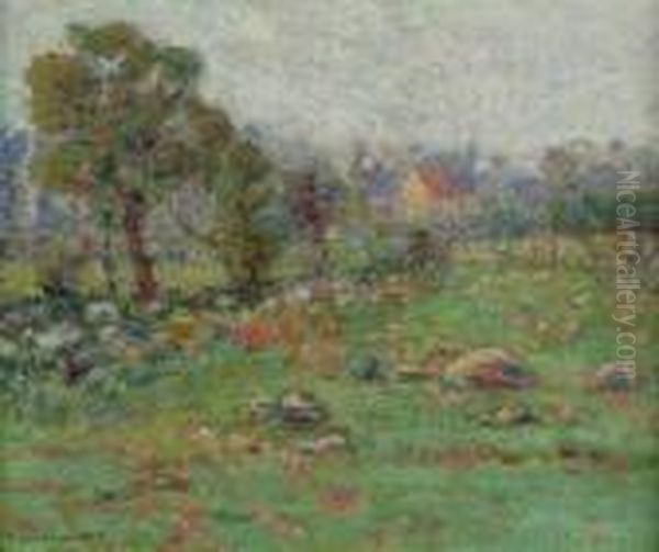 A Rocky Field In Summer Oil Painting by William E. Schumacher