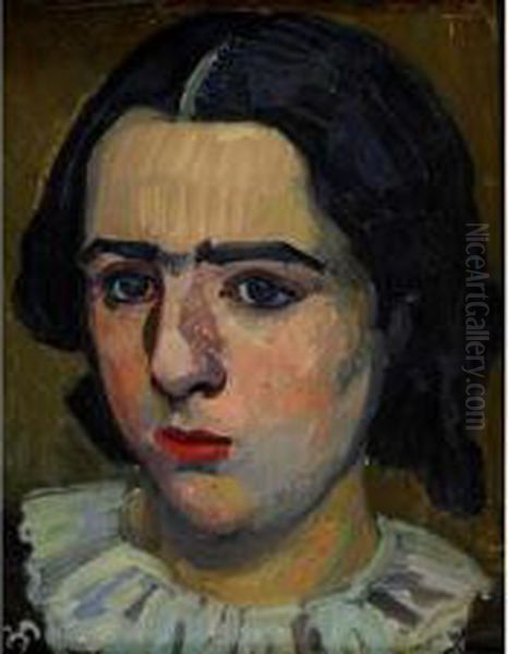 Portrait De Jeune Fille Oil Painting by Paul Schurch