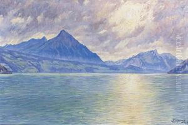 Stimmung Am Thunersee. Oil Painting by Paul Schurch