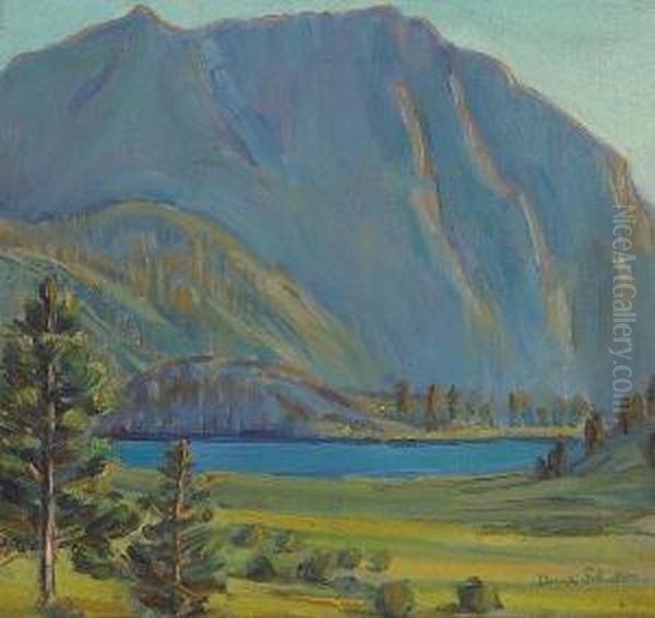 Convict Lake Oil Painting by Donna Schuster