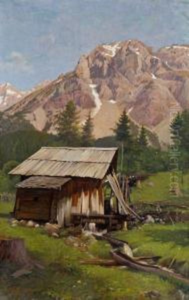 Ramsau Oil Painting by Karl Maria Schuster