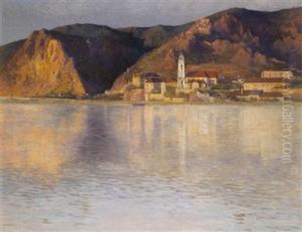 Morgensonne Uber Durnstein Oil Painting by Karl Maria Schuster