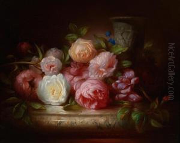 Quadro Di Rose Oil Painting by Ludwig Schuster