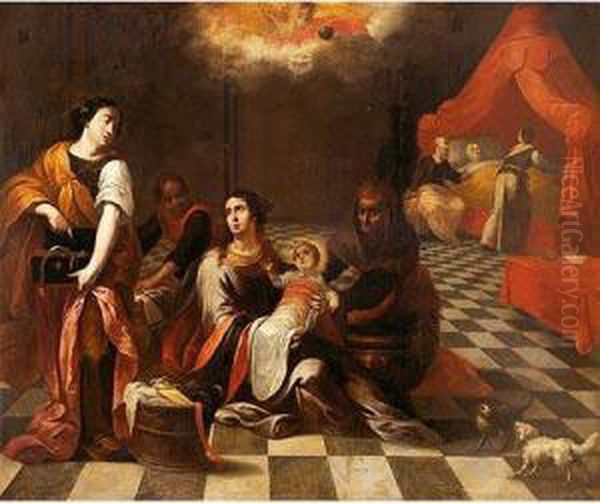 Nacimiento De Lavirgen Oil Painting by Cornelis Iii Schut