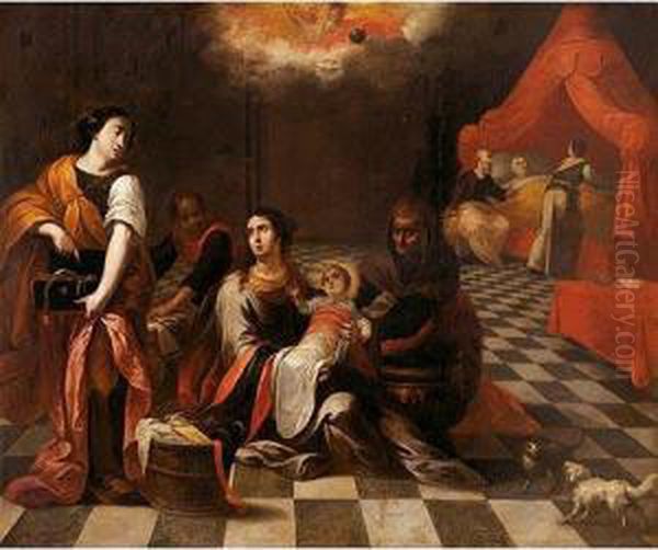 Nacimiento De La Virgen Oil Painting by Cornelis Iii Schut