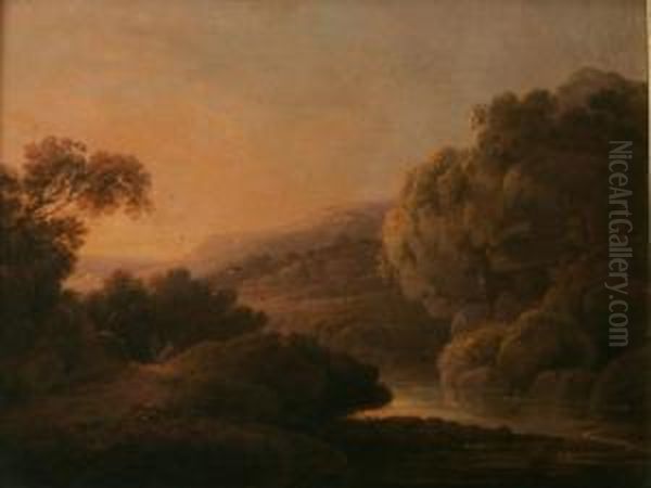 A View On The Wharfe Oil Painting by Charles Henry Schwanfelder