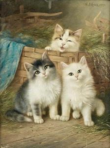 Little Friends Oil Painting by Wilhelm Schwar