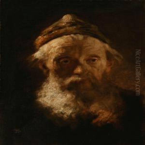 Portrait Of A Old Man With A Large Beard Oil Painting by Frans Schwartz