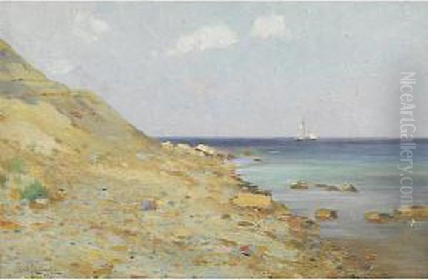 Pirano, La Spiaggetta Oil Painting by Adolf Schwarz