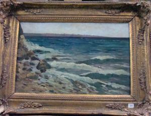 Bord De Mer Oil Painting by Adolf Schwarz