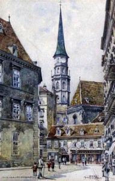 Michaeler Brourch Haus Oil Painting by Feri Schwarz