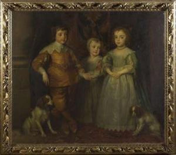 Die Kinder Charles I. Oil Painting by Franz Wenzel Schwarz