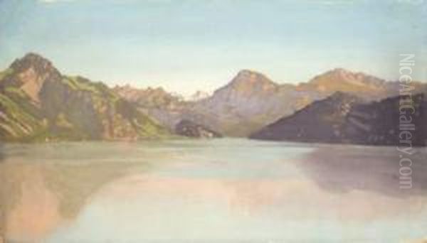 Paysage Au Grand Lac Oil Painting by Xaver Schwegler