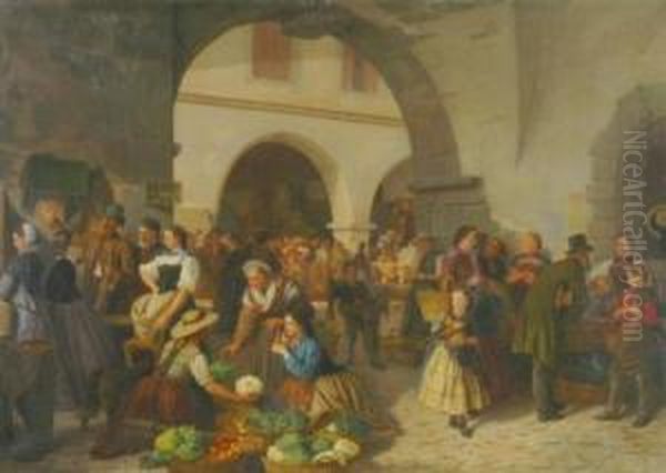 Unter Der Egg Oil Painting by Xaver Schwegler