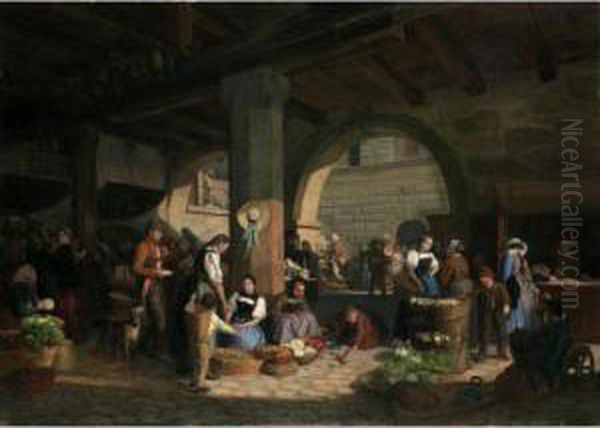 Unter Der Egg Underneath The Egg Oil Painting by Xaver Schwegler