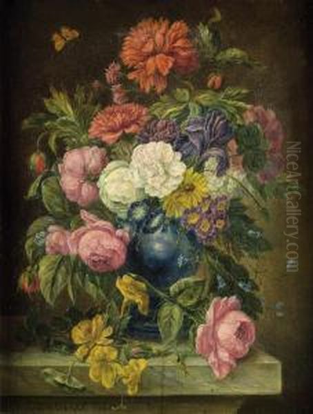 Blumenstilleben Oil Painting by Reinhold Schweitzer