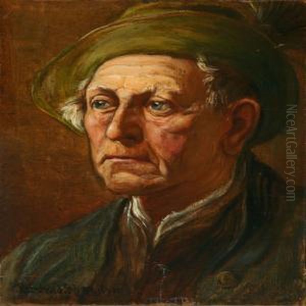 Portrait Of A Gentleman Seated Face-to-left Oil Painting by Reinhold Schweitzer