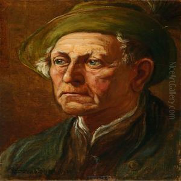 Portrait Of Agentleman Oil Painting by Reinhold Schweitzer