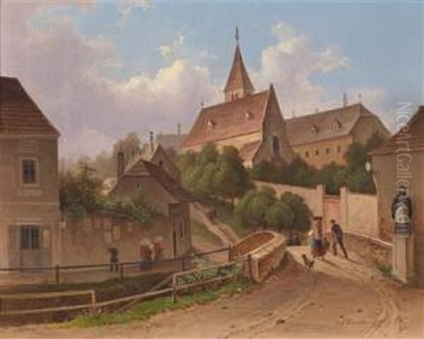 Die Lazarettkapelle In Wien Oil Painting by Josef Schwemminger