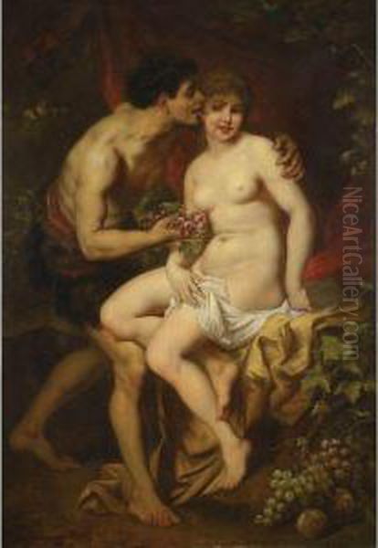 Bacchus Oil Painting by Carl I Schweninger