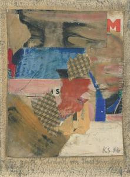 Fur Edith Tschichold Oil Painting by Kurt Schwitters