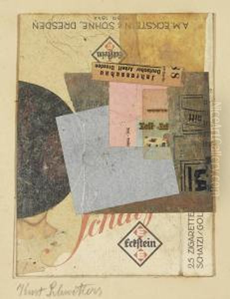 Ohne Titel Oil Painting by Kurt Schwitters