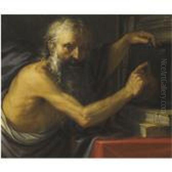 A Philosopher Oil Painting by Agostino Scilla