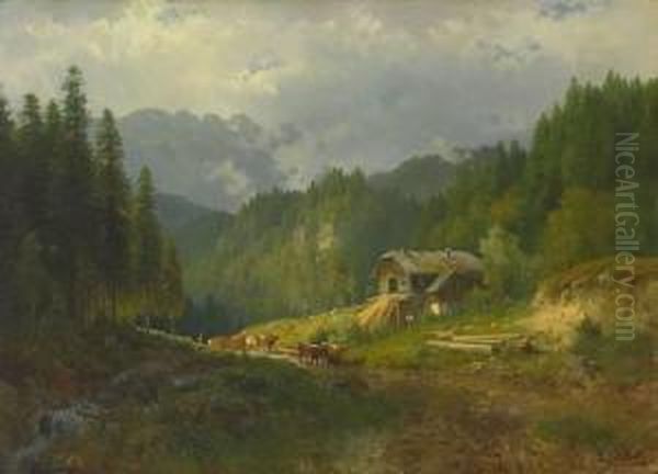 Ohne Titel Oil Painting by Ludwig Sckell