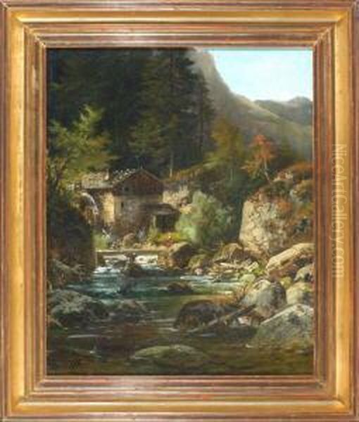 Onhe Titel Oil Painting by Ludwig Sckell