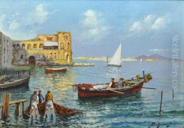 Nel Porto Oil Painting by Scognamiglio