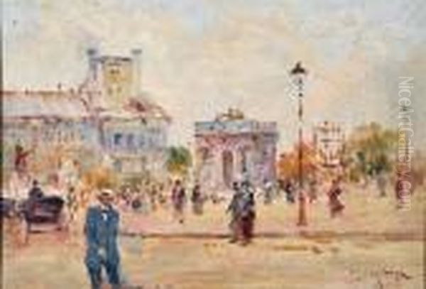 Arc Du Carrousel Parigi Oil Painting by Pietro Scoppetta