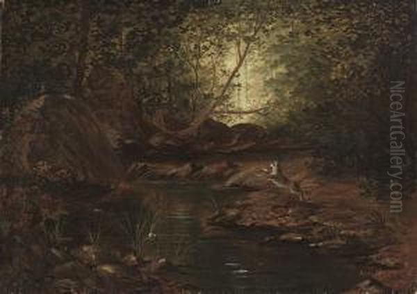 Tiger Hunting In The Jungle, India Oil Painting by Alexander Scott