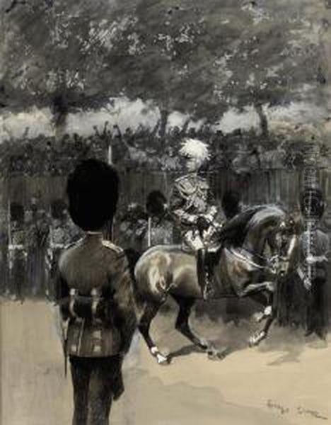 Field Marshal On A Triumphal Marchthrough London To Celebrate The Armistice Oil Painting by Georges Bertin, Dit Scott De Plagnolles