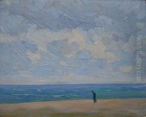 Promeneur Sur La Plage Oil Painting by Frank Edwin Scott