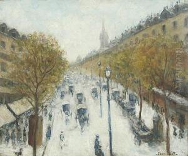 Along The Boulevard Oil Painting by Frank Edwin Scott