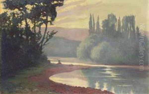 Paysage Avec Un Lac Oil Painting by Henri Louis Scott